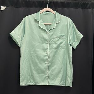 Uniqlo Satin mint green pajama loungewear set